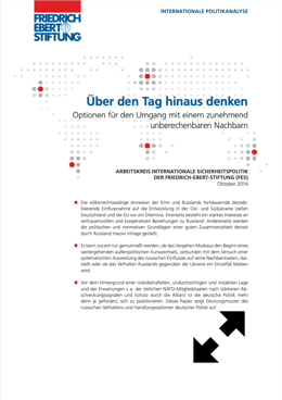 Abbildung: Titel-Grafik Erscheinungsort: Arbeitskreis internationale Sicherheitspolitik der Friedrich-Ebert-Stiftung, Oktober 2014